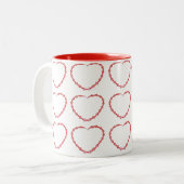 Mug - Trois rangées de perlé coeur rouge (Devant gauche)