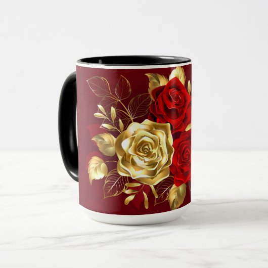 Mug Trois Roses de bijoux (Devant gauche)