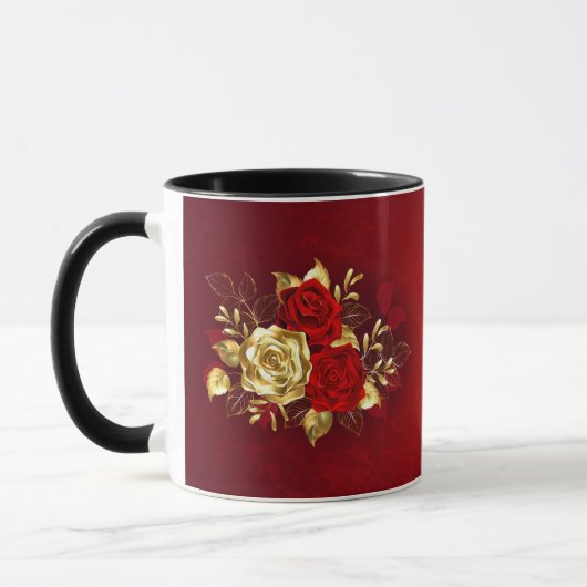 Mug Trois roses en bijoux (Gauche)
