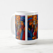 Mug Trois Sages Verre Moderne Coloré (Devant gauche)