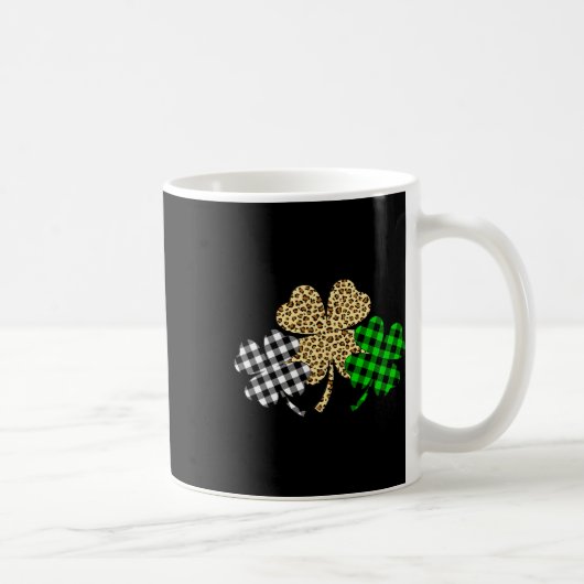 Mug Trois Shamrocks Leopard Buffalo Plaid St Patrick D (Droite)