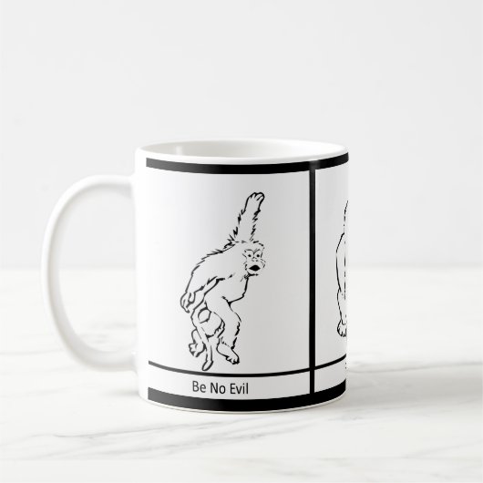 Mug Trois singes encore plus sages apportent une nouve (Gauche)