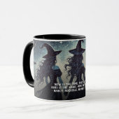 Mug Trois sorcières la nuit Halloween étoilé (Devant gauche)