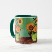 Mug Trois tournesols dans un vase par Vincent van Gogh (Devant gauche)