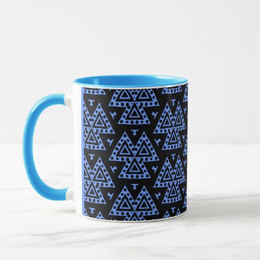 Mug Trois triangles v1 - Bleu (Gauche)