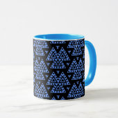 Mug Trois triangles v1 - Bleu (Devant droit)