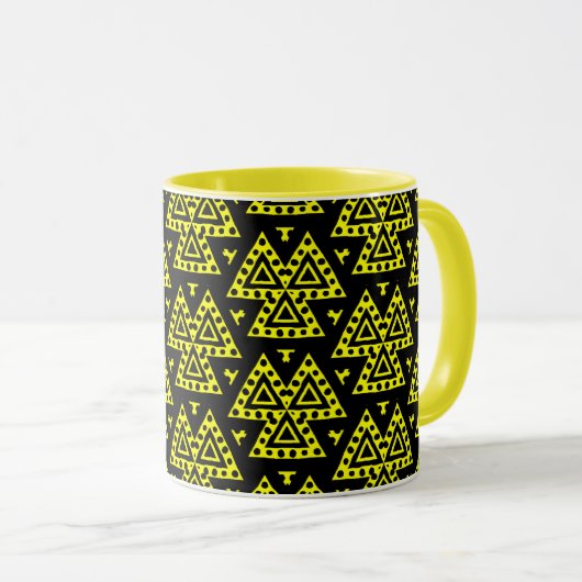 Mug Trois triangles v1 - Jaune (Devant droit)