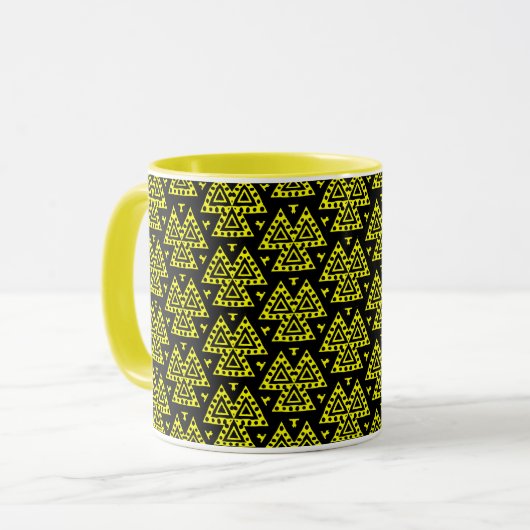 Mug Trois triangles v2 - Jaune (Devant gauche)