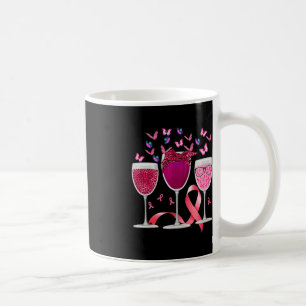 Mug Trois Verre Vin Conscience du cancer du sein Pink