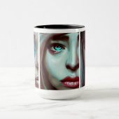 Mug Trois visages féminins L'art généré par l'IA (Centre)