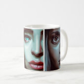 Mug Trois visages féminins L'art généré par l'IA (Devant droit)