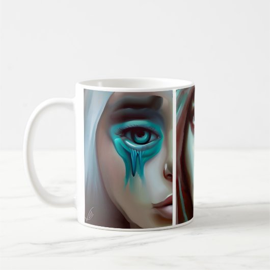 Mug Trois visages féminins L'art généré par l'IA (Gauche)