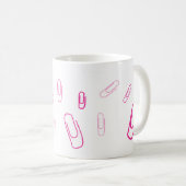 Mug trombone à papier rose design rétro (Devant droit)