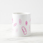 Mug trombone à papier rose design rétro (Centre)