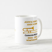 Mug Trombone High School Band Gold Personalized (Devant droit)