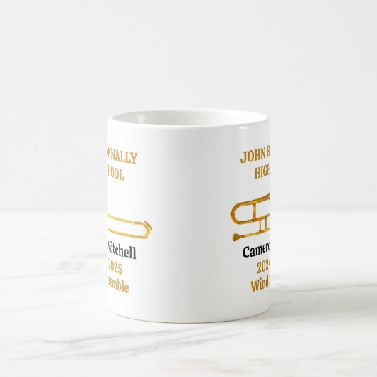 Mug Trombone High School Band Gold Personalized (Centre)