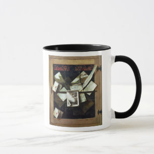 Mug Trompe - l ' oeil avec les lettres et les carnets,