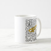 Mug Trompette Avec Notes Musicales, Musicien De Laiton (Devant droit)