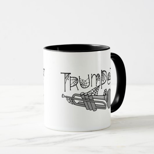Mug Trompette Halloween Cobwebs (Devant droit)