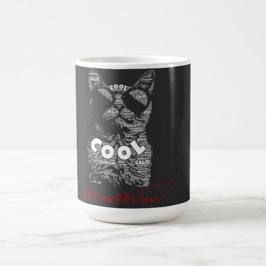 Mug Trop Cool Pour S'occuper Chat Typographie (Centre)