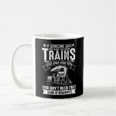 Mug Trop de trains, train de chemin de fer à vapeur (Gauche)
