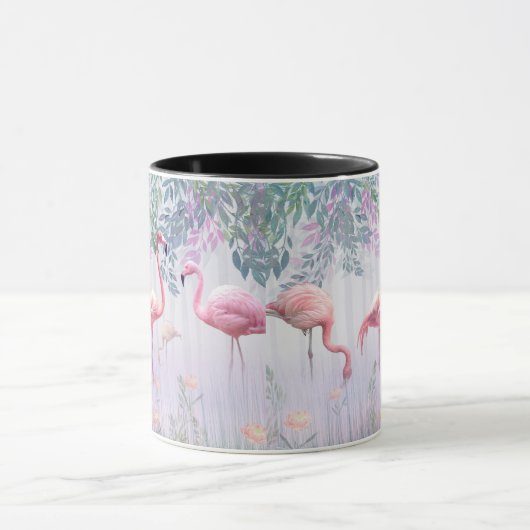 Mug Tropcal Cute Family Pink Flamingos (Centre)