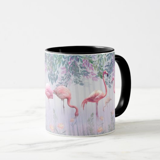 Mug Tropcal Cute Family Pink Flamingos (Devant droit)