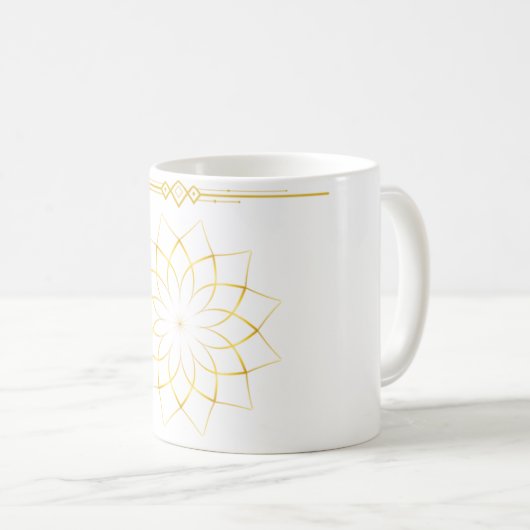 Mug Trophée de fleurs géométriques d'or (Devant droit)