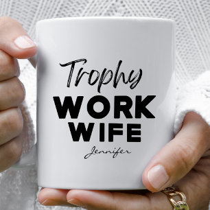 Mug Trophée Travail Femme Funny Bureau Personnalisé