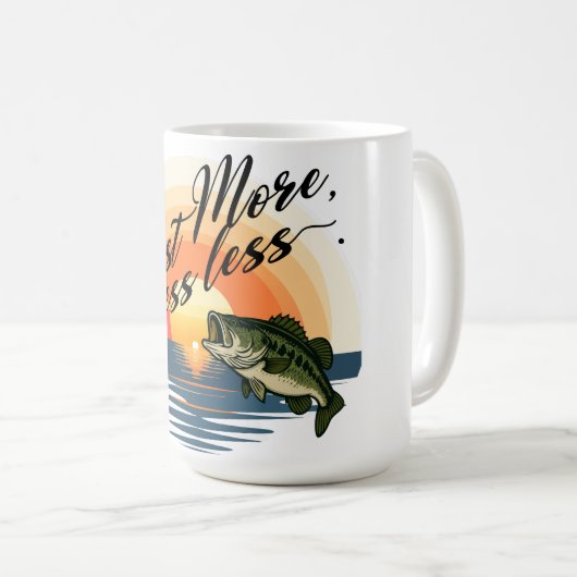 Mug Trophy Bass Fishing Graphic Cast More, stress less (Devant droit)