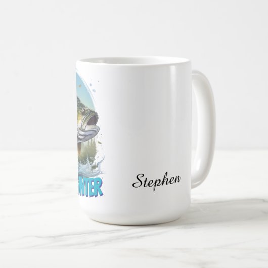 Mug Trophy Bass Hunter Customizable (Devant droit)