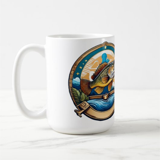 Mug Trophy Bass Leaping For Dinner (Gauche)