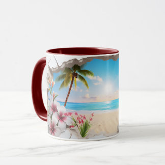 Mug Tropical Beach Palm Tree Café Pittoresque ☕