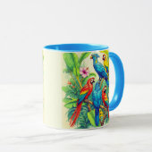 Mug Tropical Birds Botanical Illustration (Devant droit)