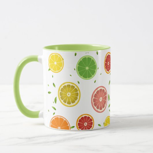 Mug Tropical coloré Citrus SUMMER Orange lemon Slice (Gauche)