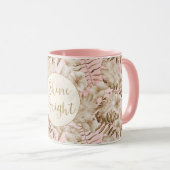 Mug Tropical Feuille Cream Blush Gold Parties scintill (Devant droit)