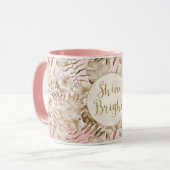 Mug Tropical Feuille Cream Blush Gold Parties scintill (Devant gauche)