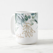 Mug Tropical floral Bouchon de nom personnalisé (Devant gauche)