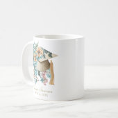 Mug Tropical Floral Graduation Casquette et Tassel Par (Devant gauche)