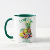 Mug Tropical Fruit Collage on white (Gauche)