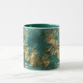 Mug Tropical Gold Emerald Feuilles verts (Centre)