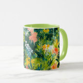 Mug Tropical Green Abstrait Botanical Monogrammé (Devant droit)
