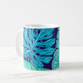 Mug Tropical Green Blue Leaves Pattern (Devant gauche)