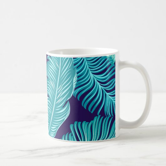Mug Tropical Green Blue Leaves Pattern (Droite)