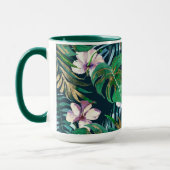 Mug Tropical Green Lilac Gold Monster Feuille Floral (Gauche)