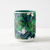 Mug Tropical Green Lilac Gold Monster Feuille Floral (Centre)