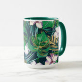 Mug Tropical Green Lilac Gold Monster Feuille Floral (Devant droit)