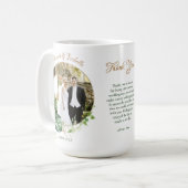 Mug Tropical Green Monstera Feuilles Photo Wedding Fav (Devant gauche)
