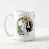 Mug Tropical Green Monstera Feuilles Photo Wedding Fav (Gauche)