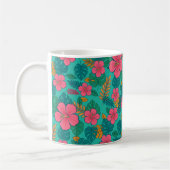 Mug Tropical Hibiscus and Palm Leaf Pattern  (Gauche)